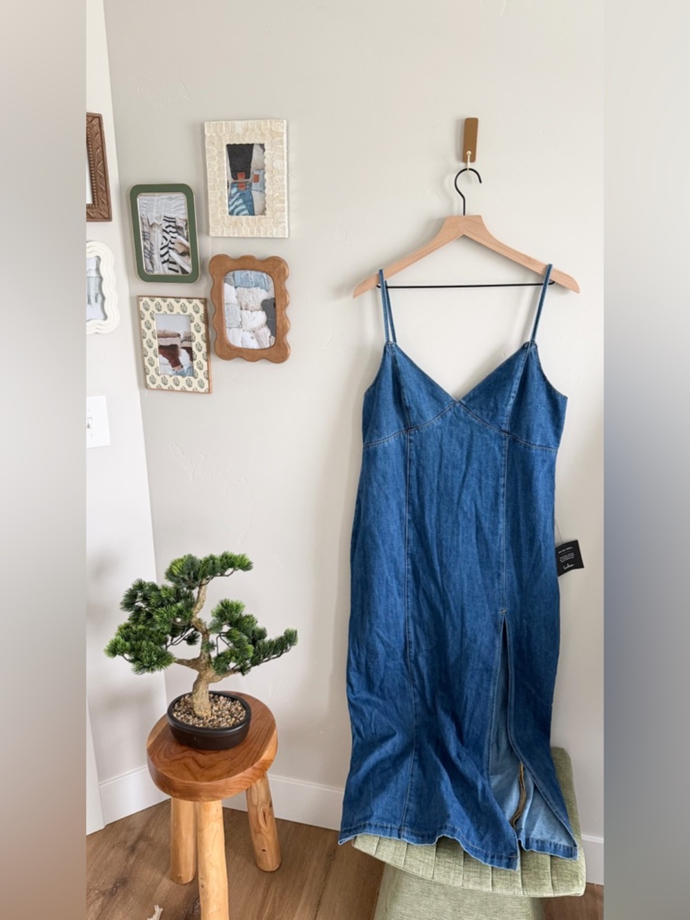 Lulus Dark Wash Denim Sleeveless Midi Dress - Picture 5 of 11